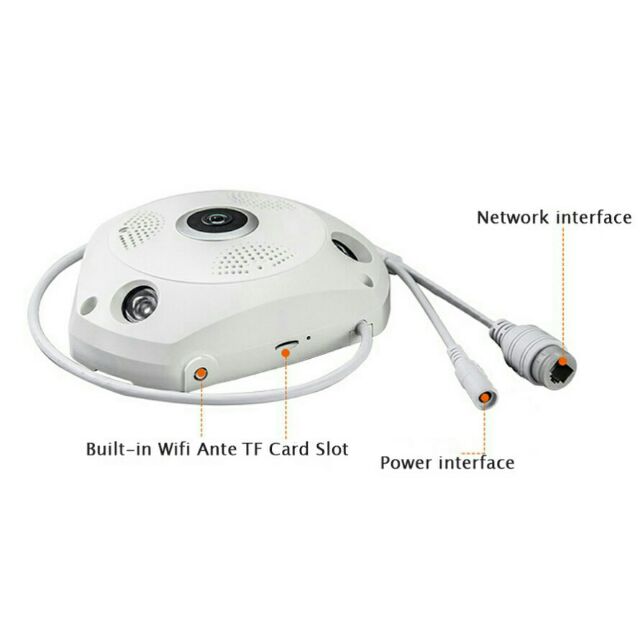 Camera CCTV 1.3MP 360 Degree VR Panorama HD 960P Wireless WIFI IP