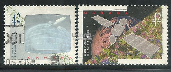 CAN-19921002U	CANADA 1992 CANADIAN SPACE PROGRAMME 2V USED