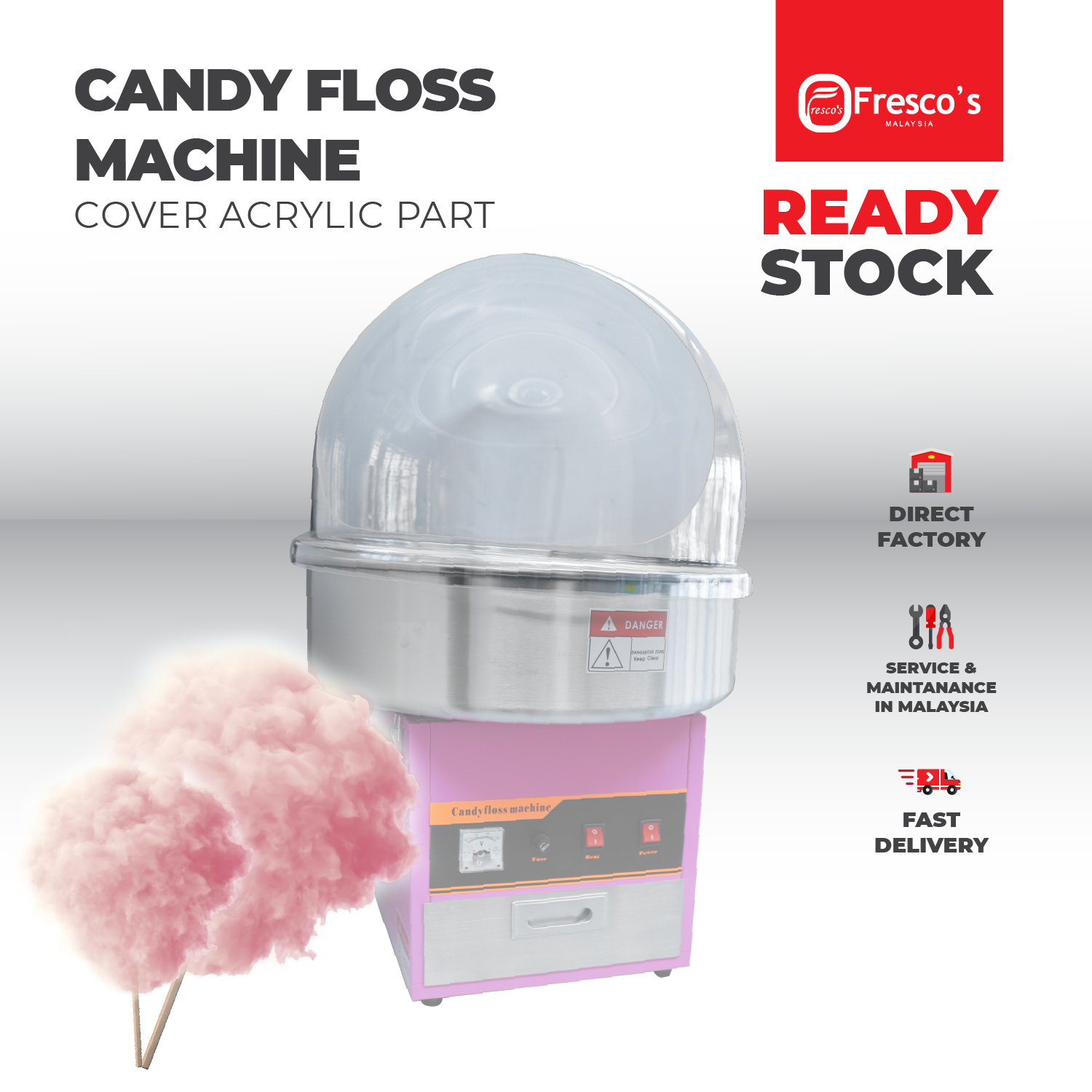 Cover Only FORAVER 20.5 Diameter Candy Floss Cover for Candy Floss Maker Machine 52cm Dome Shield Cover of Commercial Candyfloss Machine Dome Cover Shield Cover 