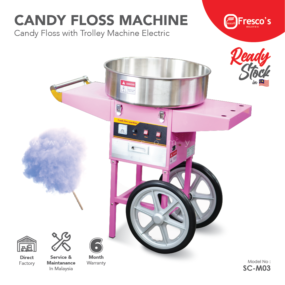 Candy Floss with Trolley Machine Electric