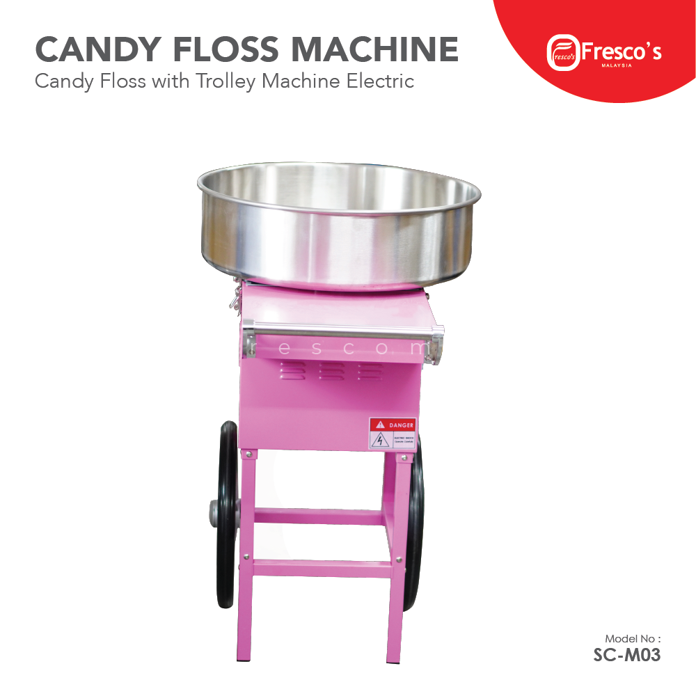 Candy Floss with Trolley Machine Electric