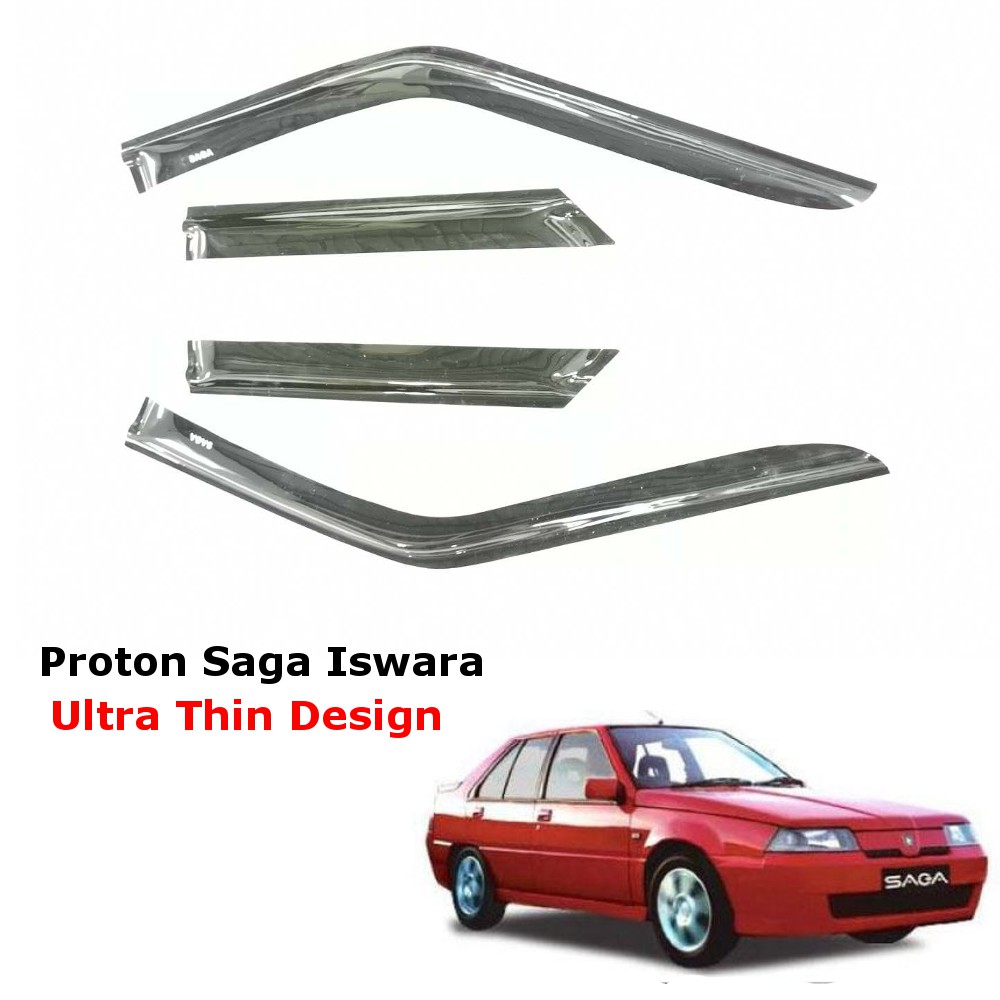 Car Air Press Window Door Visor Ultra Thin Slim Design Proton Saga Iswara (4PC