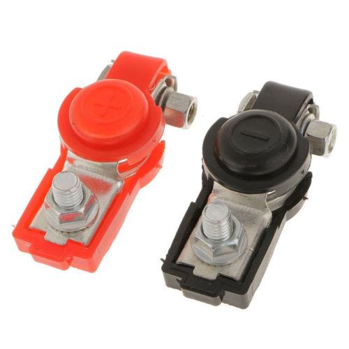CAR BATTERY TERMINAL CLAMP SET WITH PLASTIC PROTECTION COVER RED/BLACK
