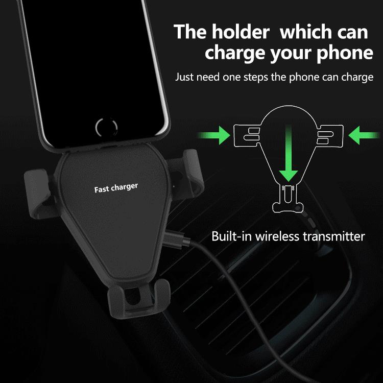 Car CD Slot Phone Holder Mount with Qi Wireless Charger