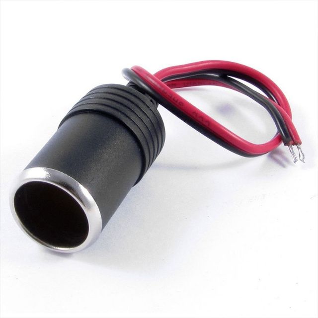 Car Charger Cable 26cm Power Cigarette Port Lighter Female Socket Black Cable
