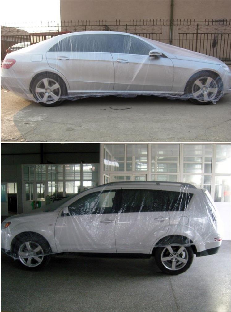 Car Cover Transparent PE Plastic Disposable Clearly Auto bag pack