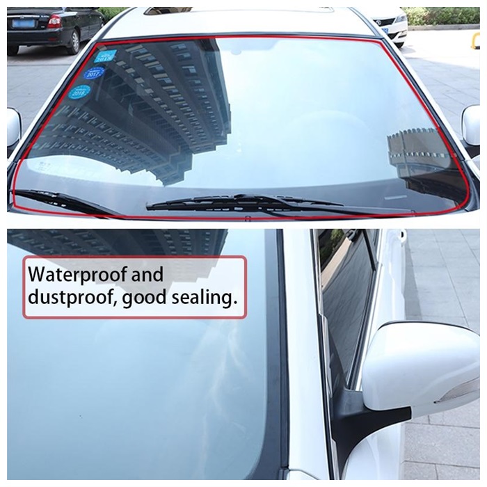 Car Front Rear Windshield Windscreen Sealant Rubber Sticker Sunroof Triangle W