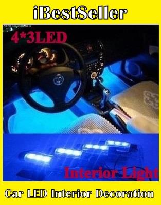 Car Led Interior Decoration Under Dash Floor Led Light Strip Lamp Blue
