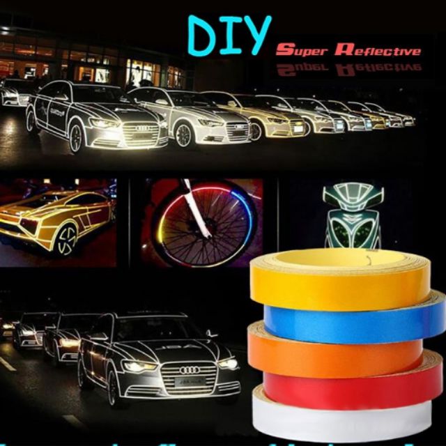 Car Motorcycle Reflective Strip Safety Warning Conspicuity Tape Sticker 1CMx5M