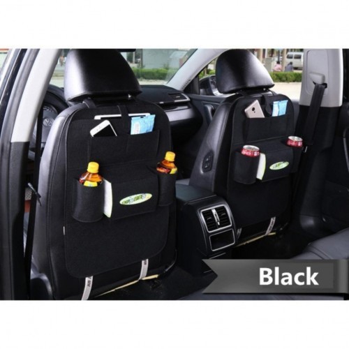 Car Back Seat Organizer Multifunctional Storage Back Pocket Bag (Black)