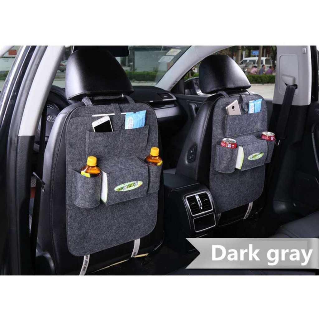 Car Back Seat Organizer Multifunctional Storage Back Pocket Bag (Dark Gray)
