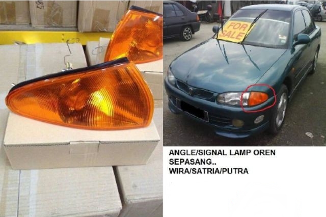 Car Signal Angle Lamp Orange Proton Wira Satria Putra 2pc Made In Malaysia