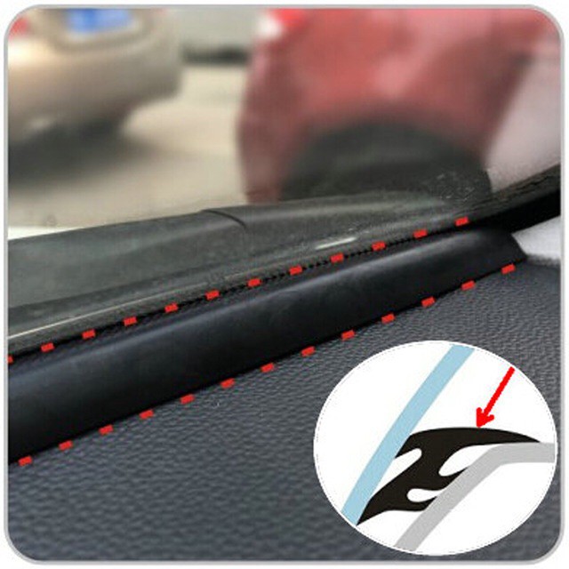 Car Soundproof T-Shape Dashboard Windshield Sealing Rubber Strip Trim DIY
