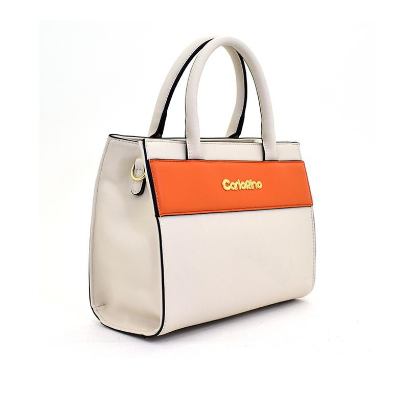 Carlo Rino Top-Handle Bag Grey Orange