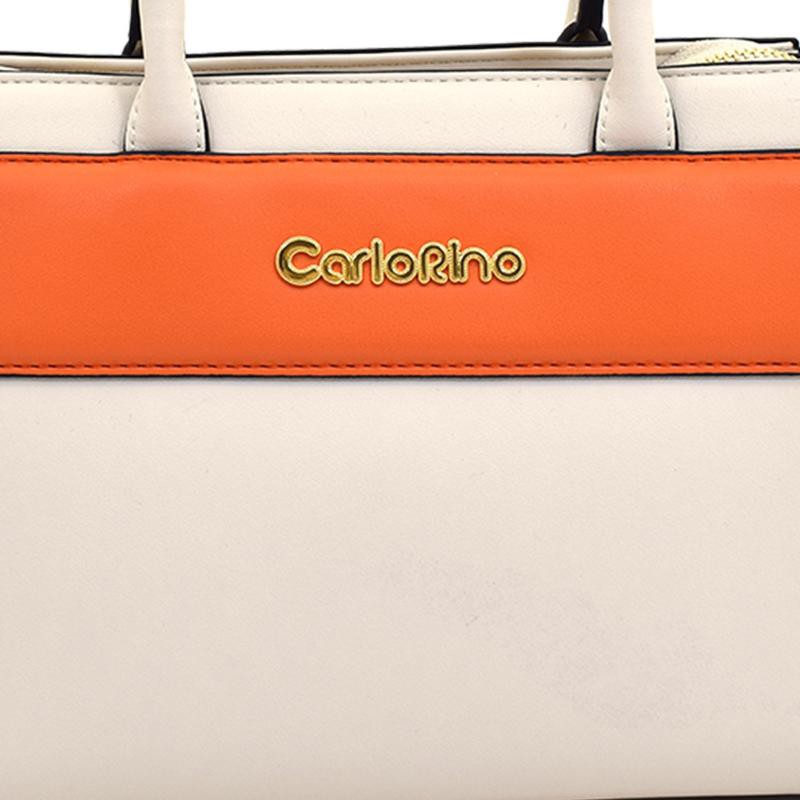 Carlo Rino Top-Handle Bag Grey Orange