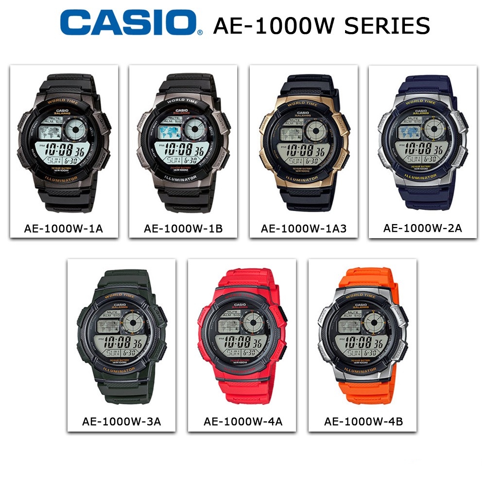 Casio AE-1000W Series Digital Youth Men Watch Sport Original