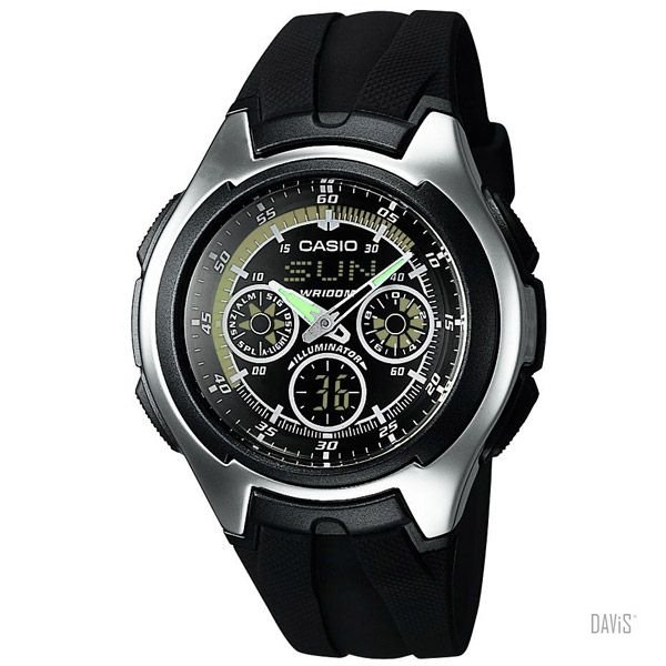 CASIO AQ-163W-1B1V STANDARD Active-Dial resin strap watch black