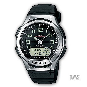 CASIO AQ-180W-1BV STANDARD Ana-Digi telememo resin strap watch black