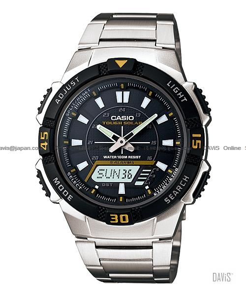 CASIO AQ-S800WD-1EV STANDARD Ana-Digi world time solar bracelet black