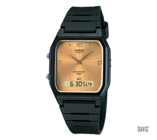 CASIO AW-48HE-9AV Standard Casual Ana-Digi resin strap watch brass