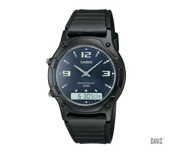CASIO AW-49HE-2AV Standard Casual Ana-Digi resin strap watch blue