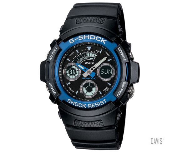 CASIO AW-591-2A G-SHOCK Analogue-Digital blue resin band watch