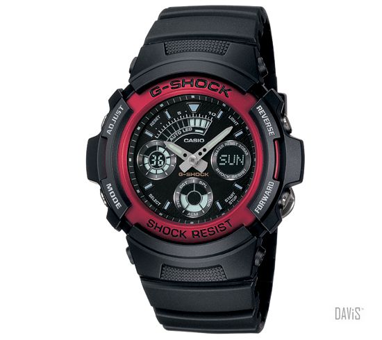 CASIO AW-591-4A G-SHOCK Analogue-Digital red resin band watch