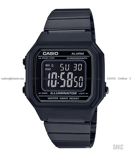 CASIO B650WB-1B STANDARD digital chrono alarm retro bracelet all black