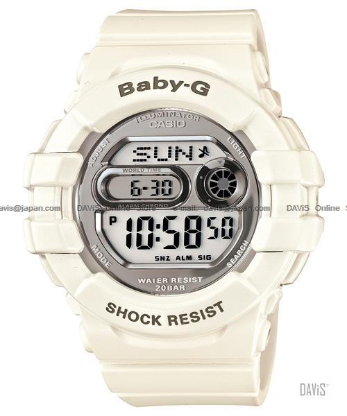 CASIO BGD-141-7 Baby-G 200M WR shiny dial resin strap white