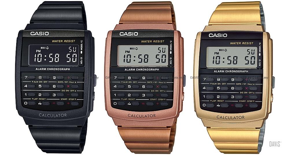 CASIO CA-506B CA-506C CA-506G DATA BANK calculator dual time bracelet