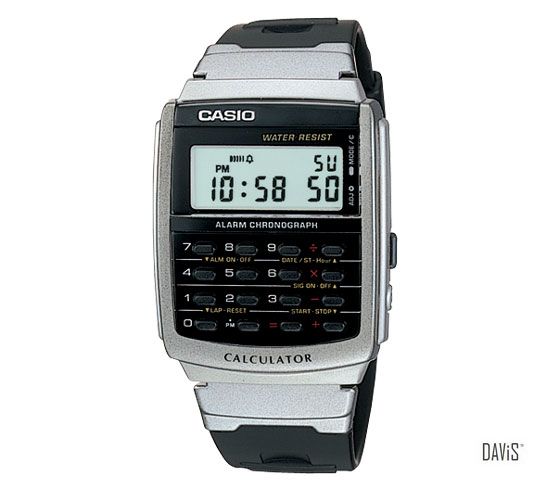 CASIO CA-56-1 DATA BANK calculator resin strap watch silver