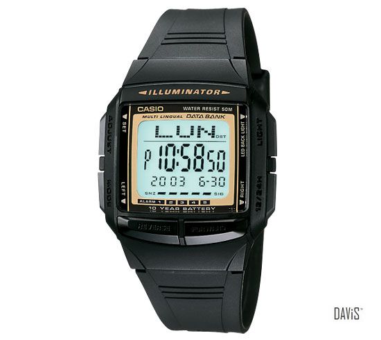 CASIO DB-36-9AV DATA BANK 30 record telememo resin strap watch black