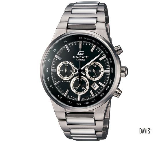 CASIO EF-500BP-1AV EDIFICE stopwatch SS bracelet watch black *Match*