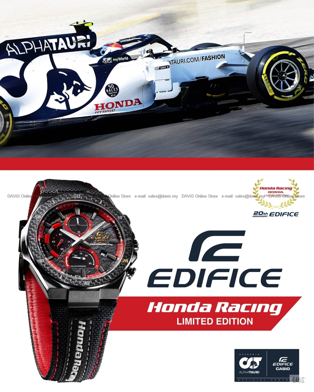 CASIO EFS-560HR-1A EDIFICE Honda Racing 20th Anniversary Solar LE