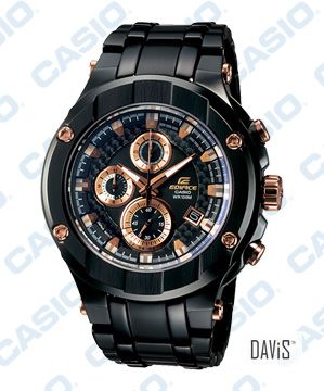 CASIO EFX-500BK-1AV EDIFICE GOLD LABEL chronograph bracelet watch 3yrs