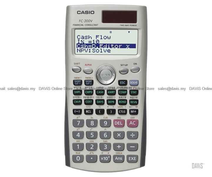 CASIO FC-200V Financial Consultant Calculator 2-way Powered 4-line