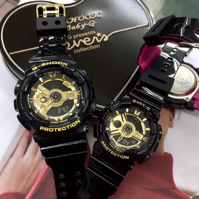 gshock black and gold watch
