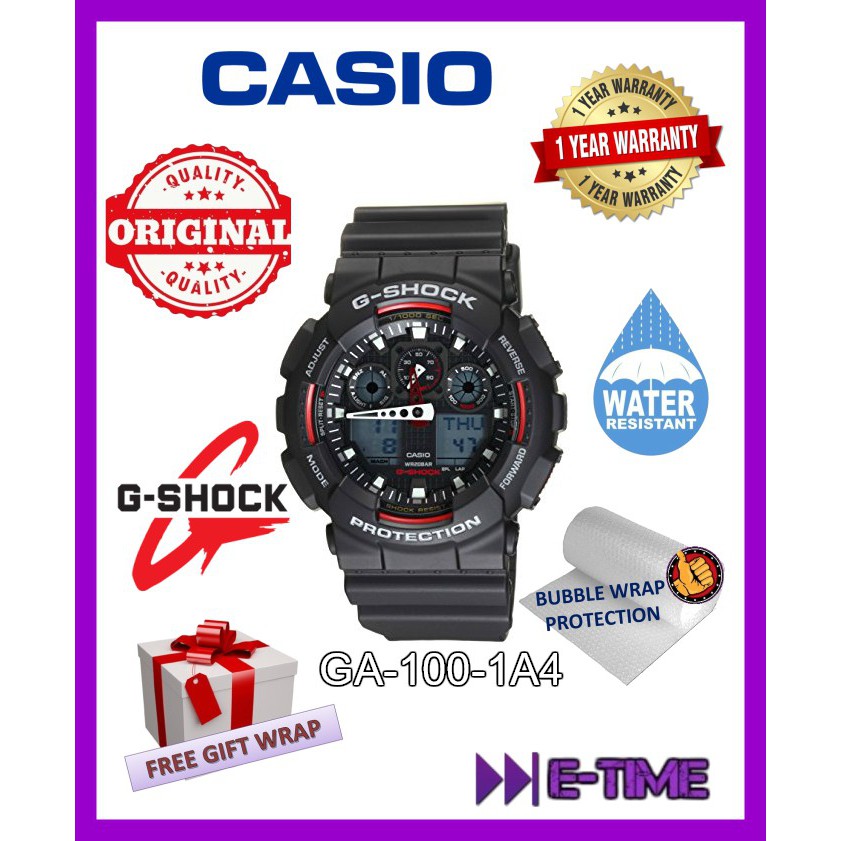 casio red digital watch