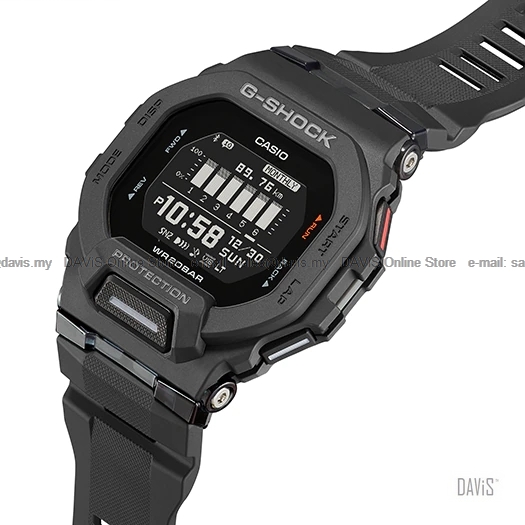 CASIO GBD-200-1 G-SHOCK G-SQUAD Digital Bluetooth Sports Resin Black