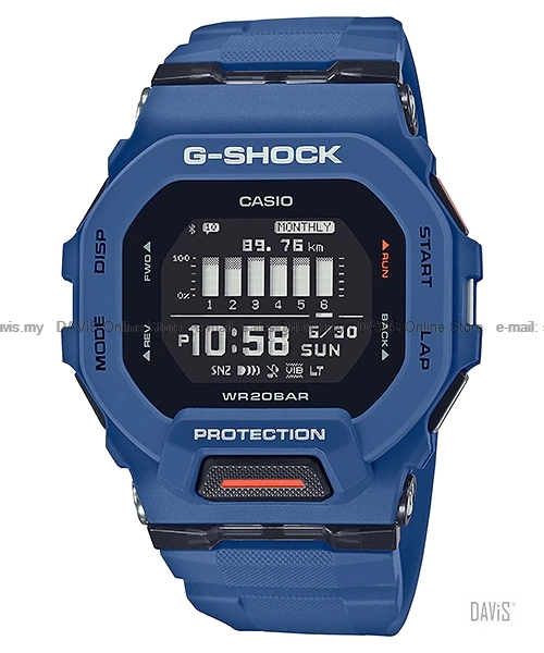 CASIO GBD-200-2 G-SHOCK G-SQUAD Digital Bluetooth Sports Resin Blue