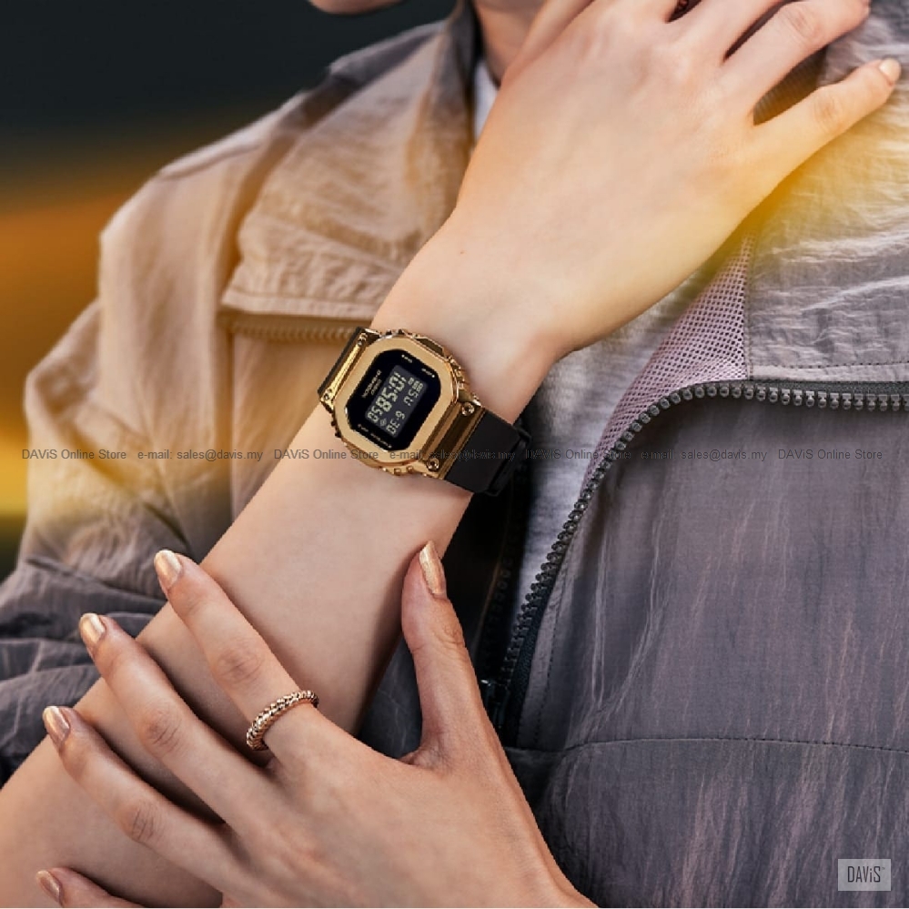 CASIO GM-S5600GB-1 G-SHOCK Women Digital Watch Resin Strap Black Gold