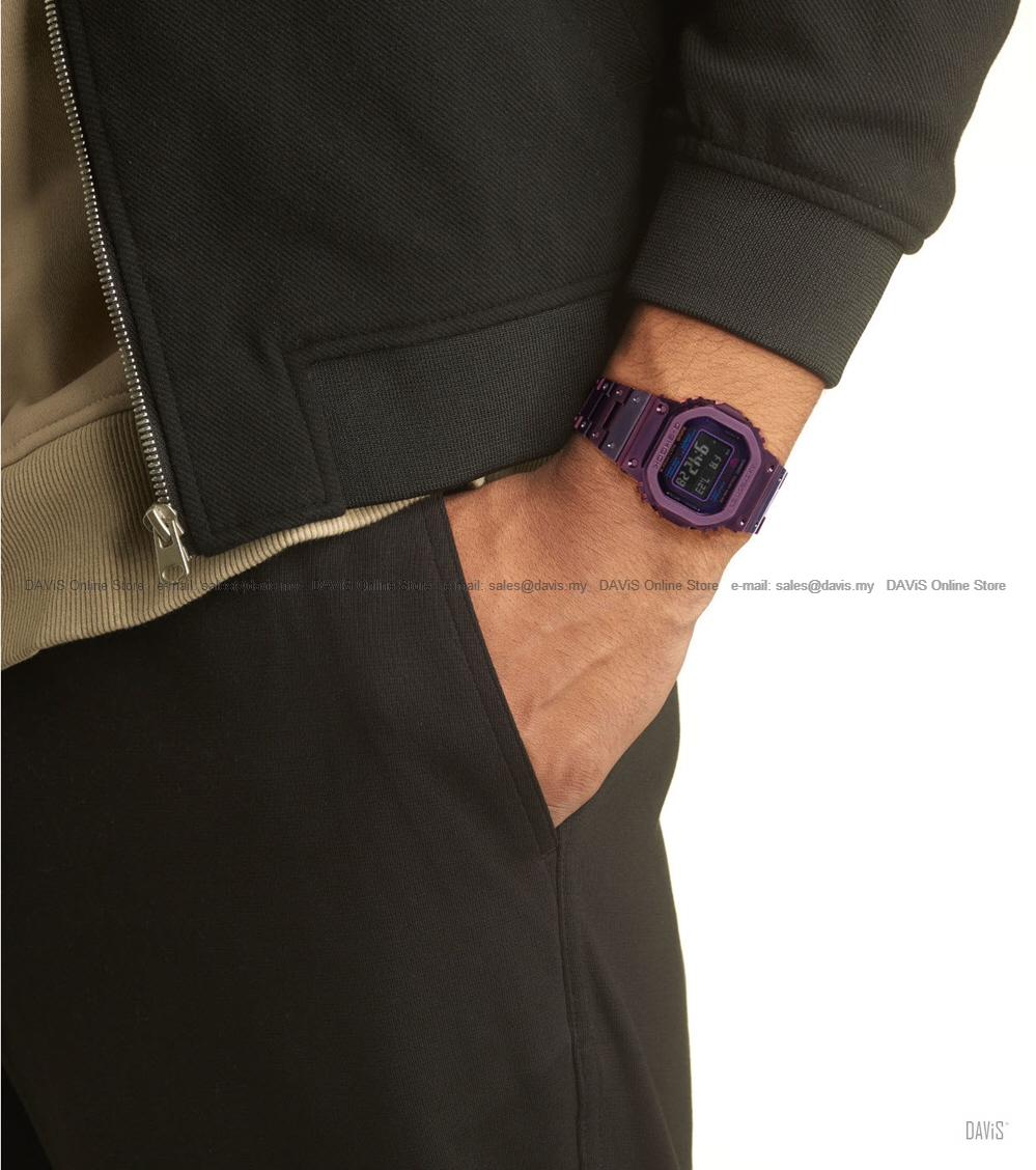 CASIO GMW-B5000PB-6 G-SHOCK Digital Solar Bluetooth SS Bracelet Purple