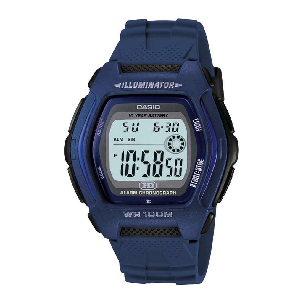 Casio HDD-600C-2AV Digital Men Watches Blue Resin Strap Sports Watch Original