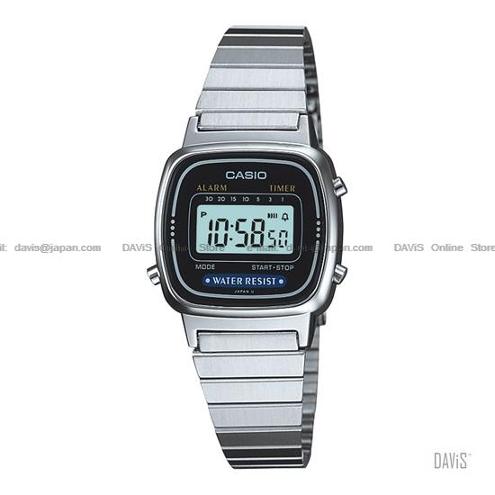 CASIO LA670WA-1 STANDARD digital classic alarm chrono bracelet black
