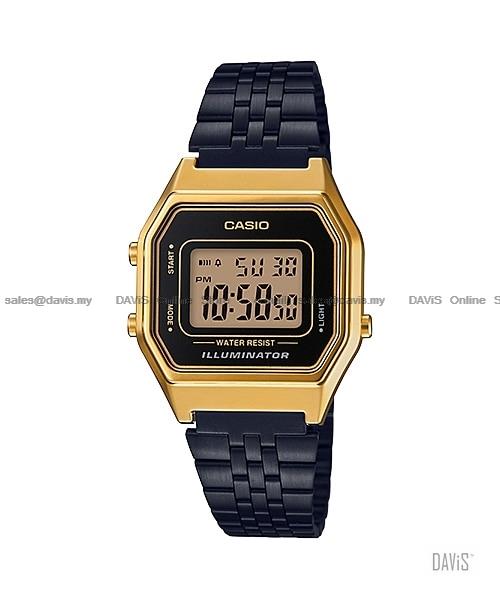 CASIO LA680WEGB-1A STANDARD stopwatch alarm SS bracelet black gold