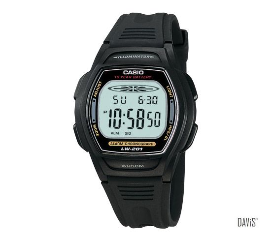 CASIO LW-201-1AV STANDARD digital easy-reader resin strap watch black