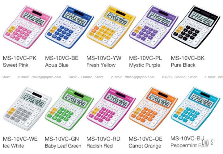 CASIO MS-10VC Calculator Practical Colourful Friendly Design *Variants