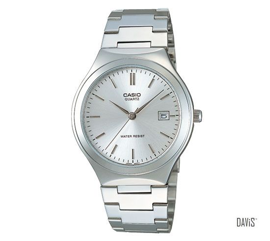 casio silver analog watch