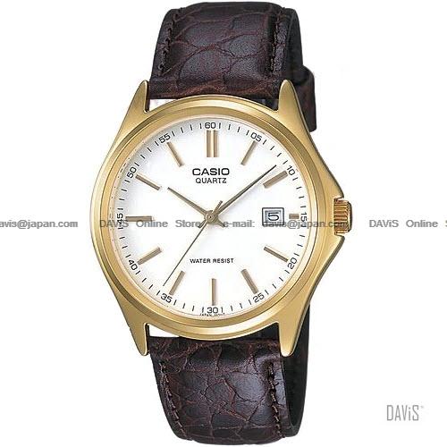 CASIO MTP-1183Q-7A STANDARD His & Her date leather white gold *Match*