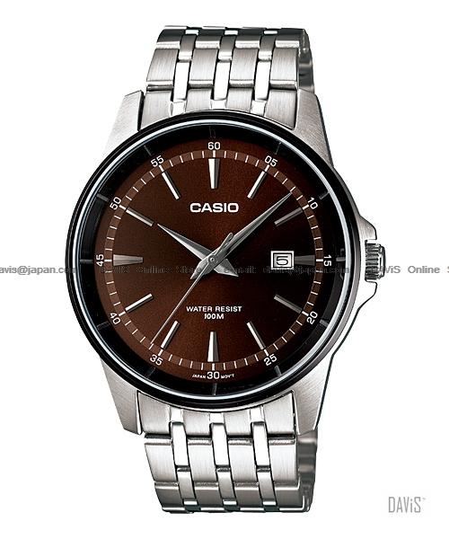 CASIO MTP-1344AD-5A1V STANDARD Analog easy reader SS bracelet brown